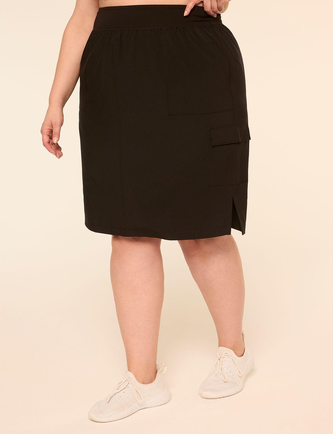 livi stretch woven midi skirt