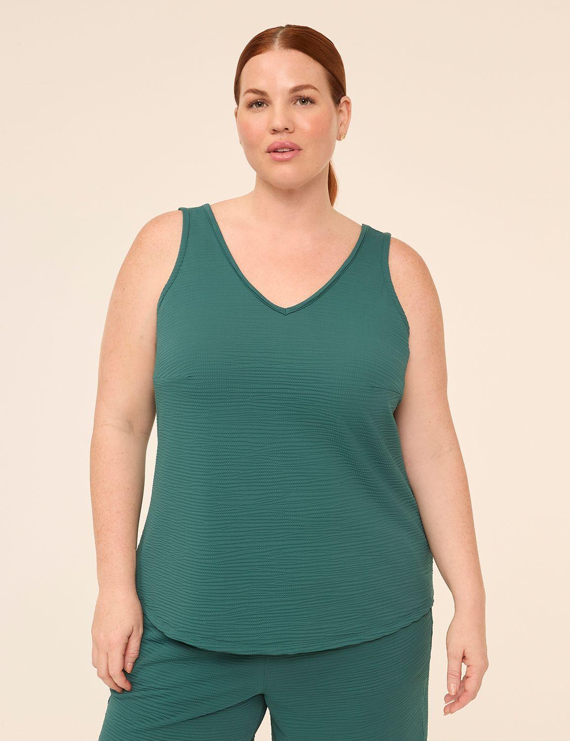 livi textured woven v-neck tank
