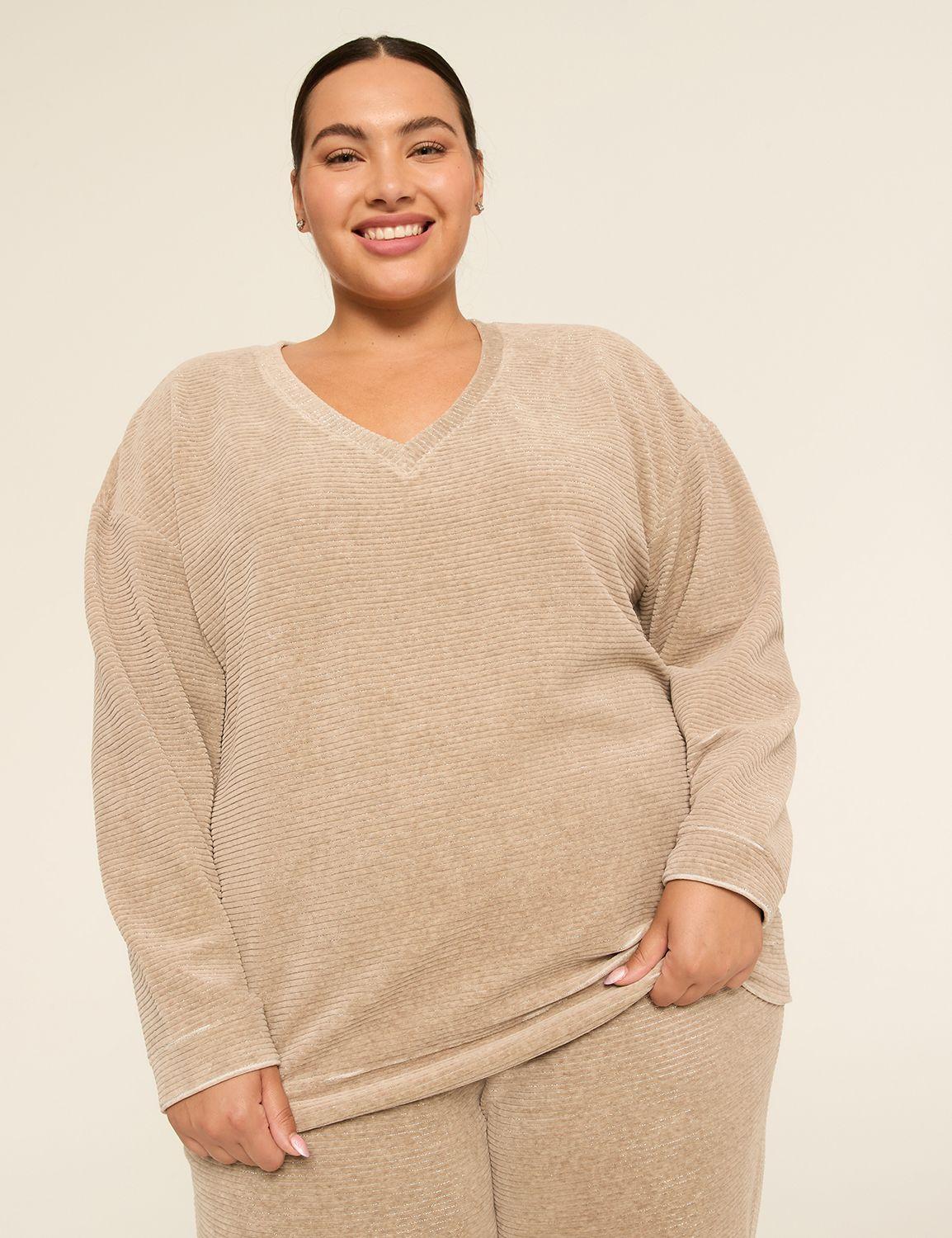 livi velvet v-neck sweatshirt