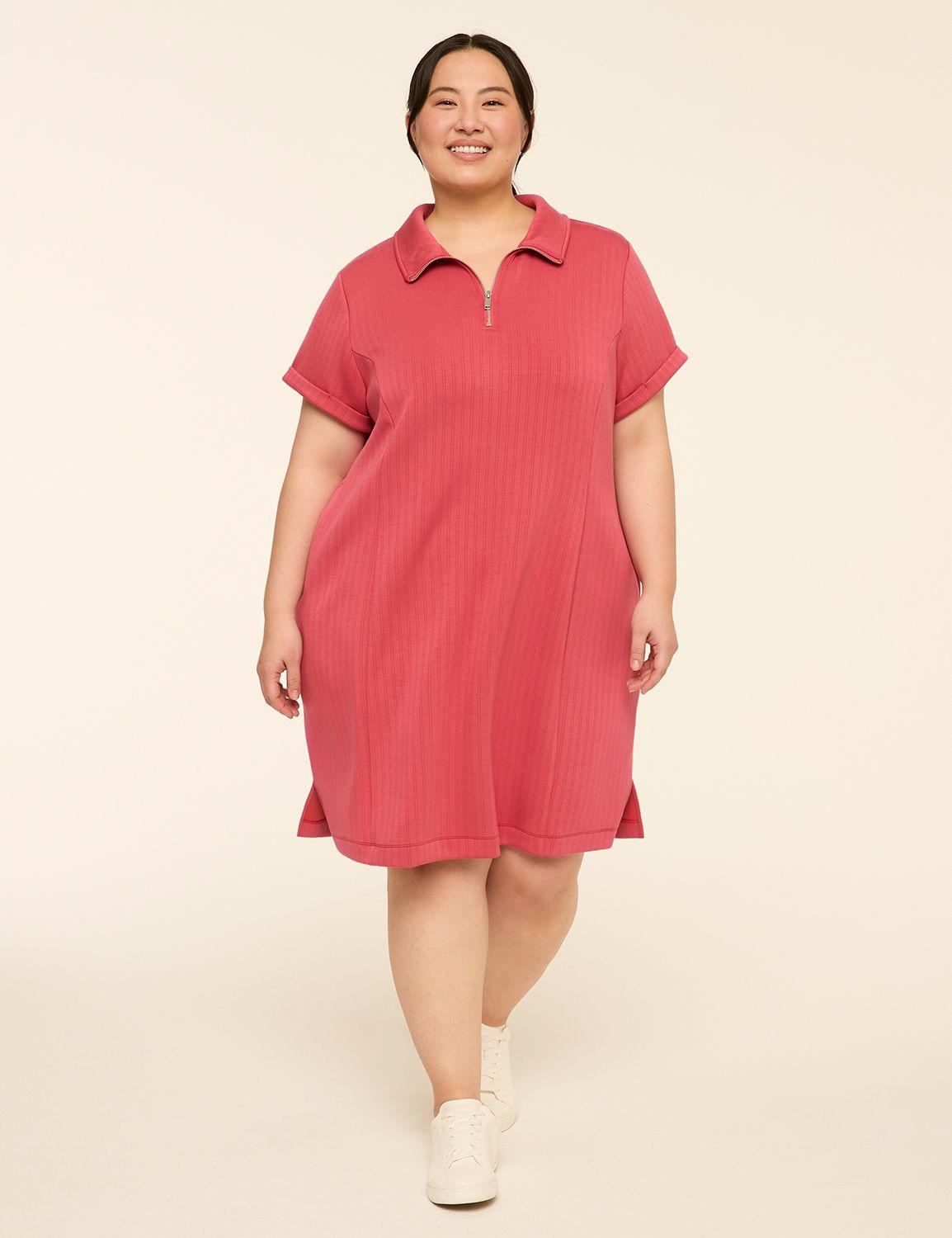 livi wide rib journey half-zip dress