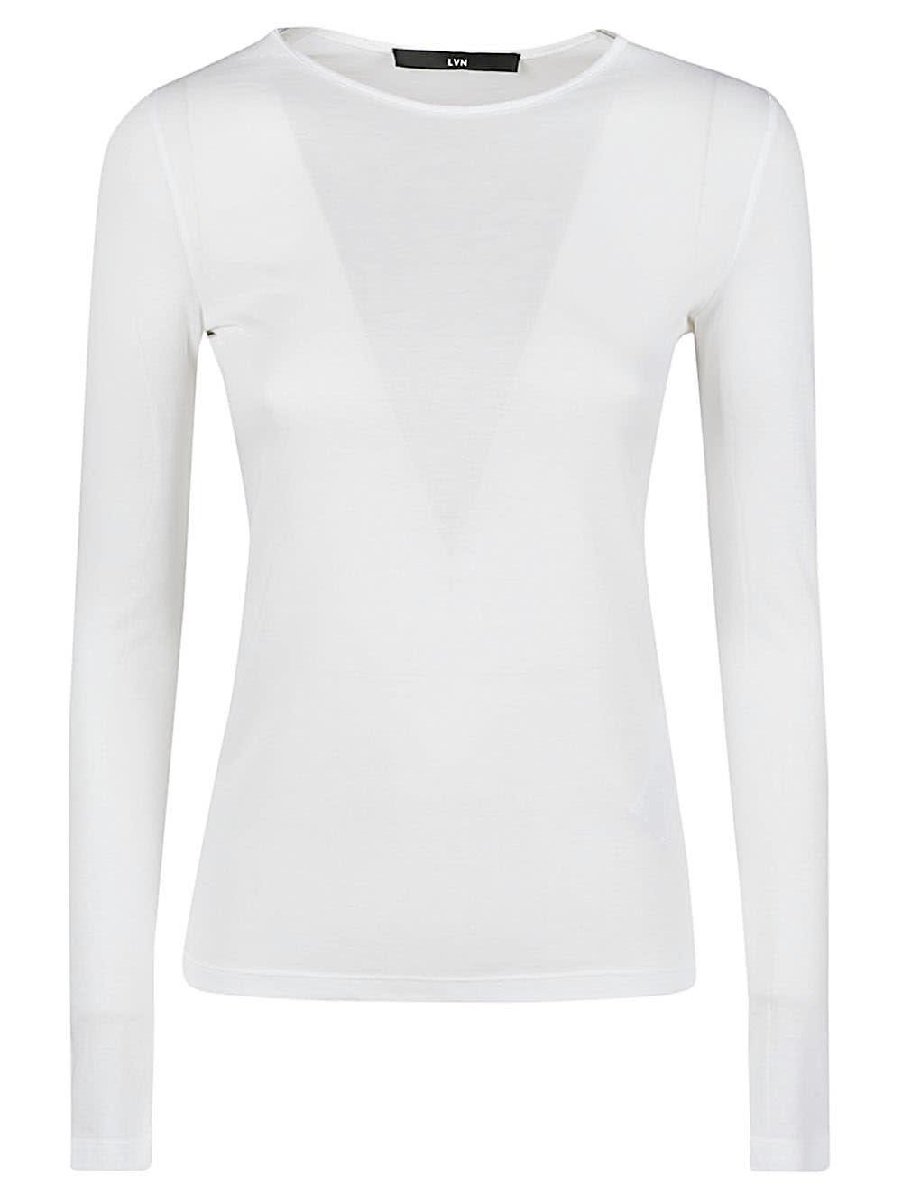 liviana conti long sleeve cotton blend t-shirt