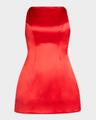 livie high-neck satin mini dress