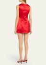 livie high-neck satin mini dress