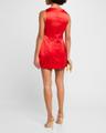 livie high-neck satin mini dress