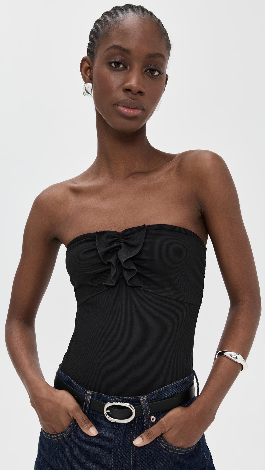 livvy strapless rib knit thong bodysuit