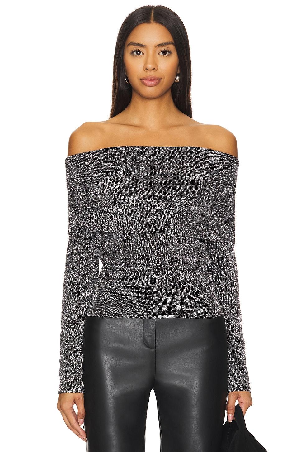 liya fold over rhinestone top