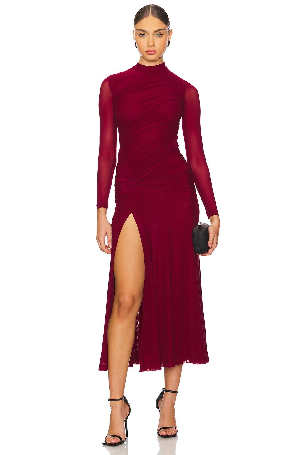 liyana ruched mesh dress
