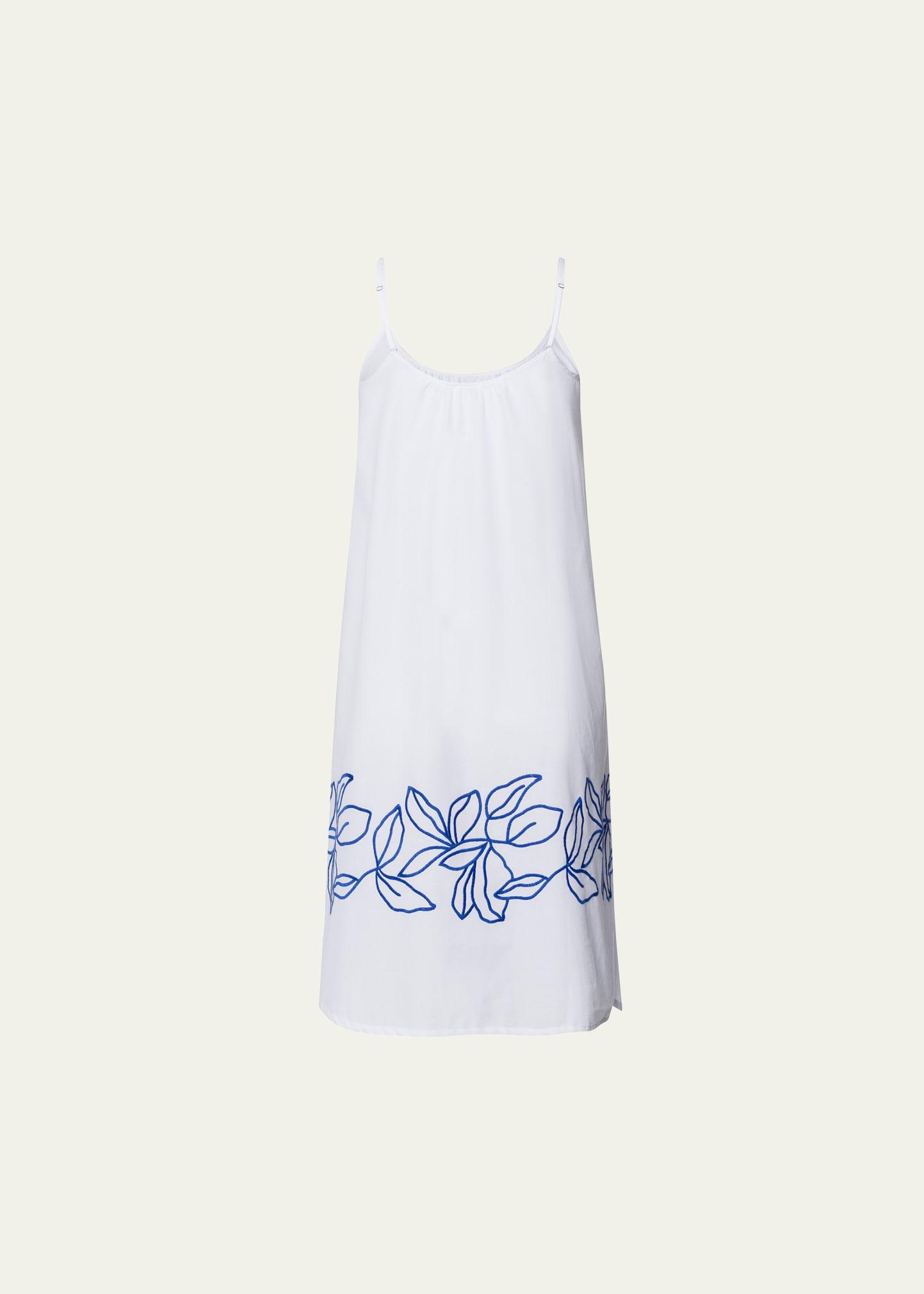 liz leaf-embroidered cotton chemise