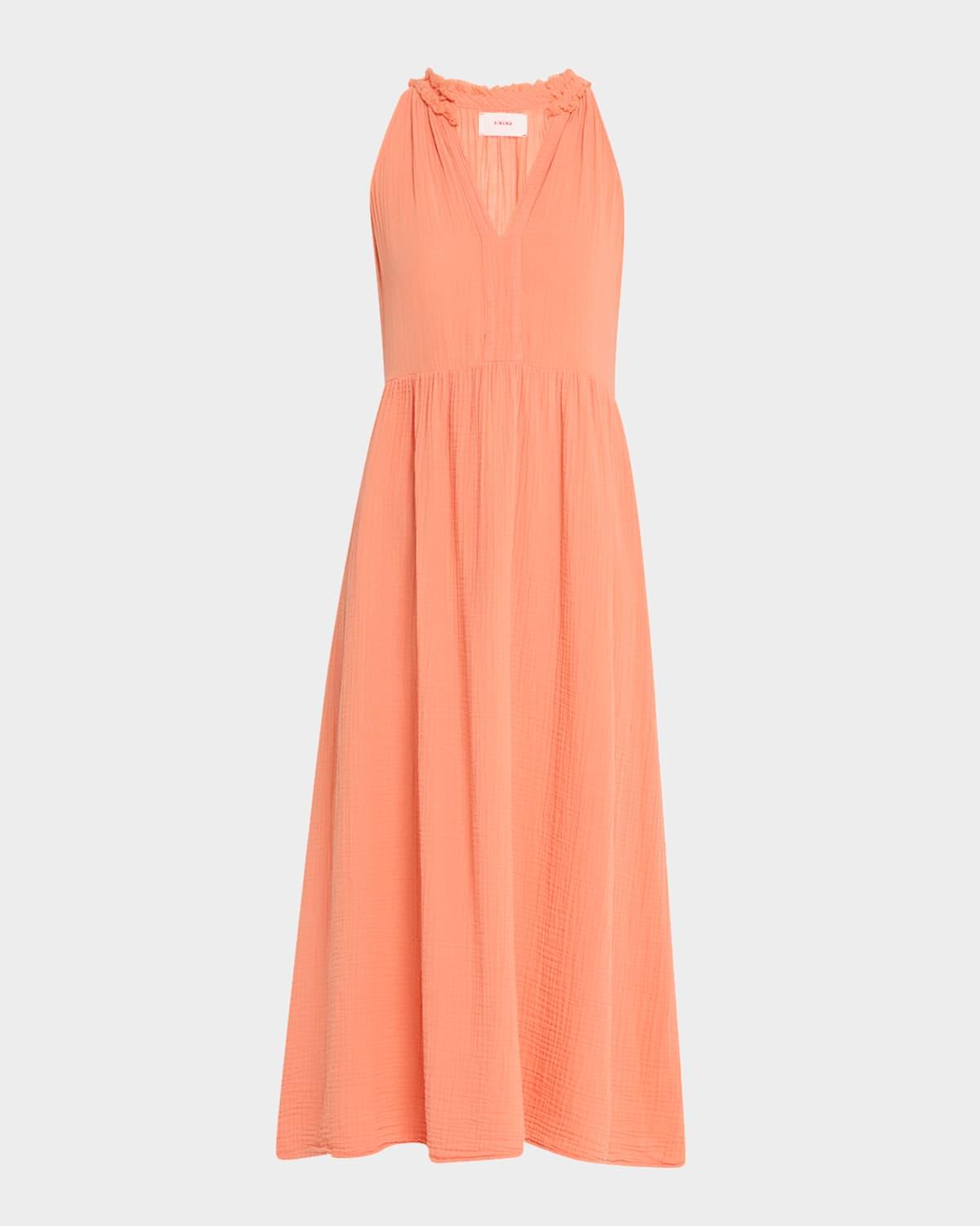liza sleeveless cotton gauze midi dress