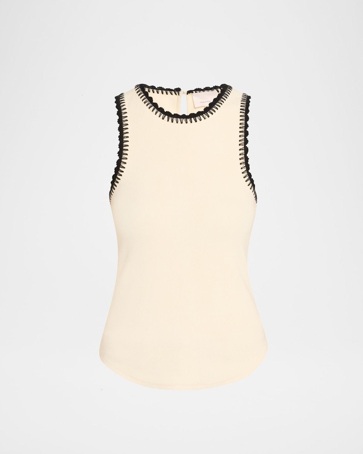 lizzie crochet-trim tank top