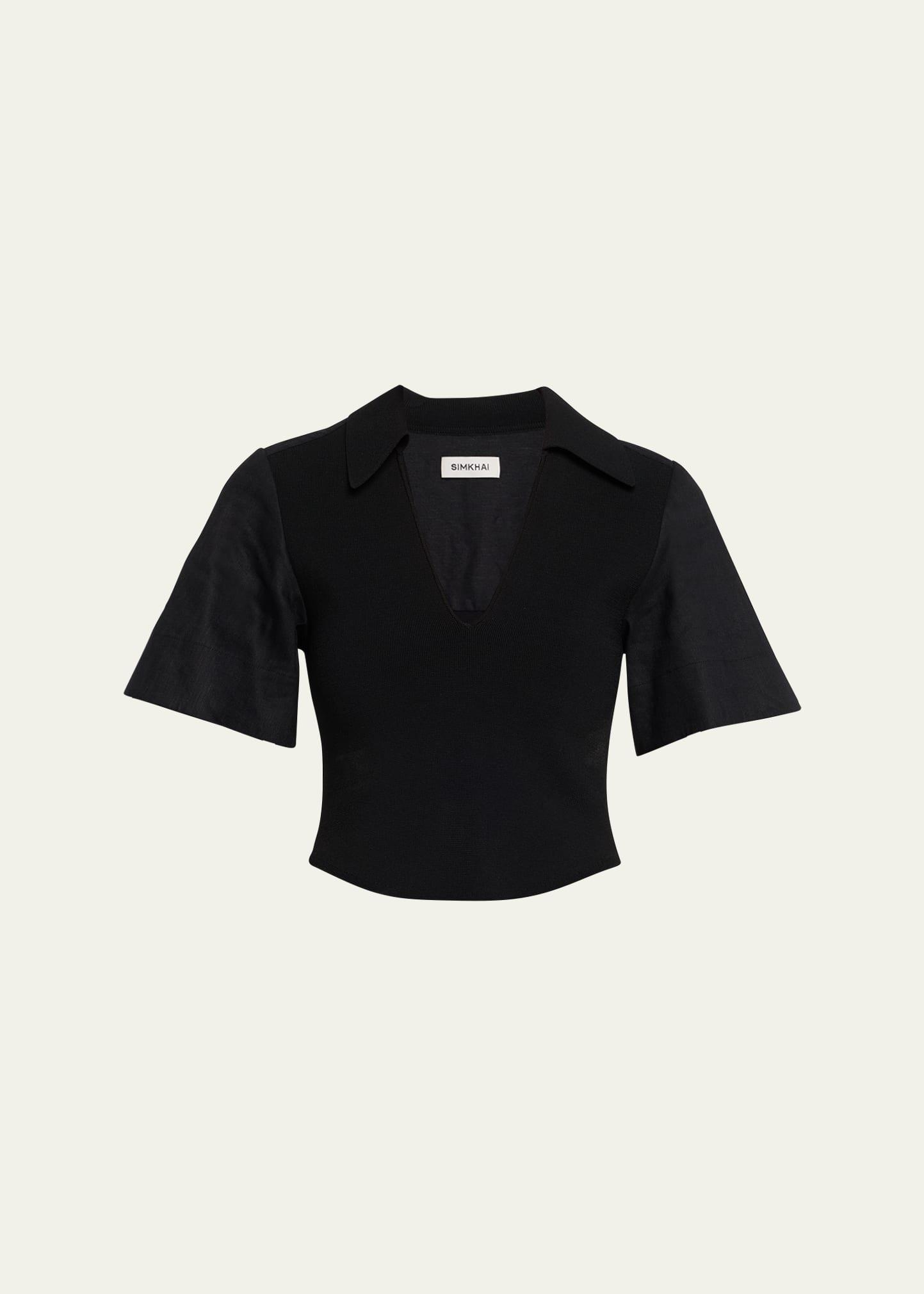 lizzie short-sleeve combo top