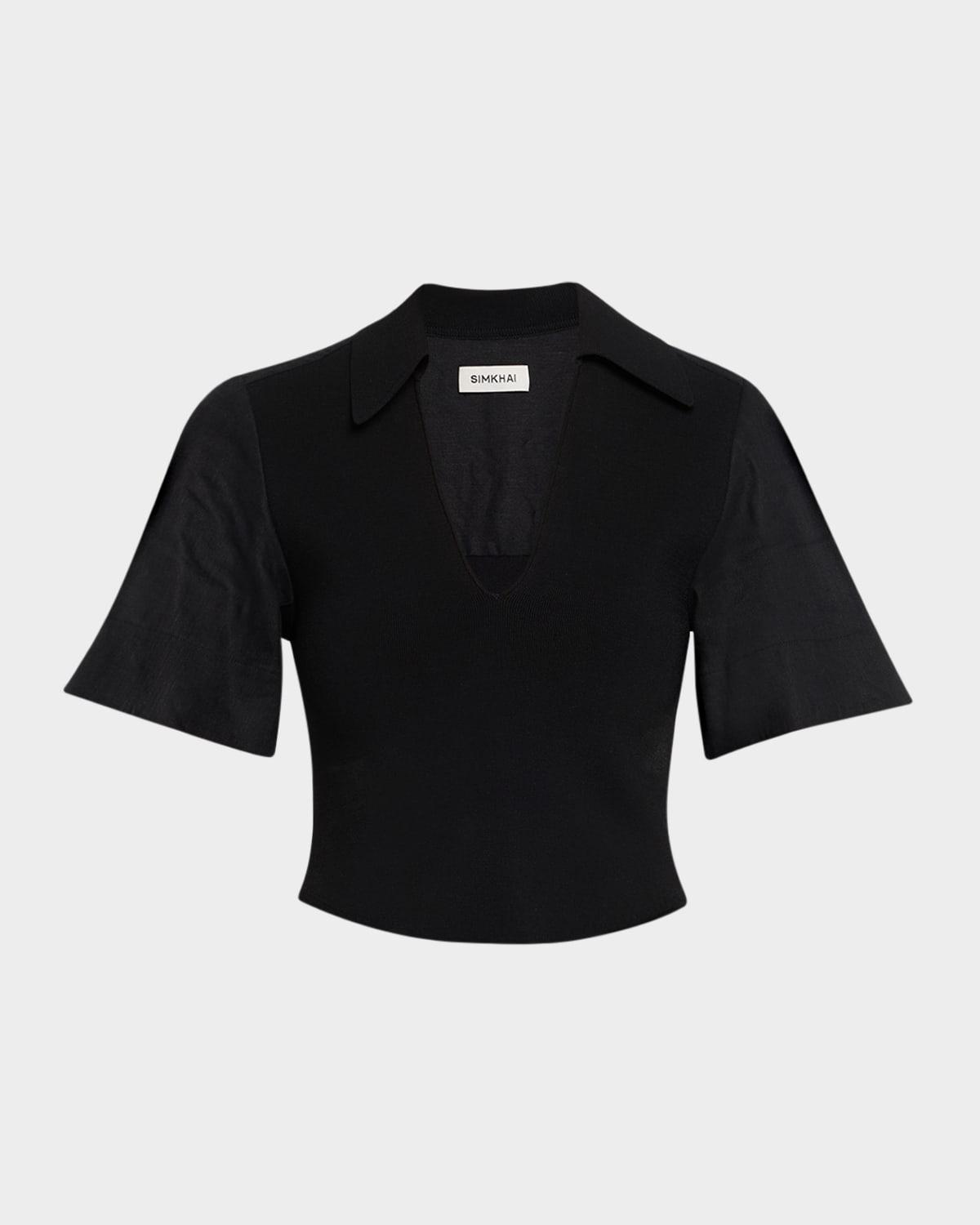 lizzie short-sleeve combo top