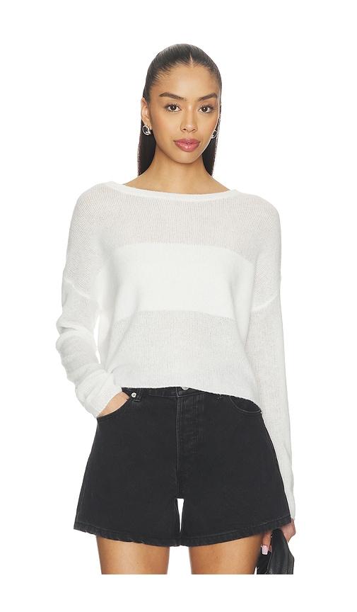 lna benford illusion sweater in white.