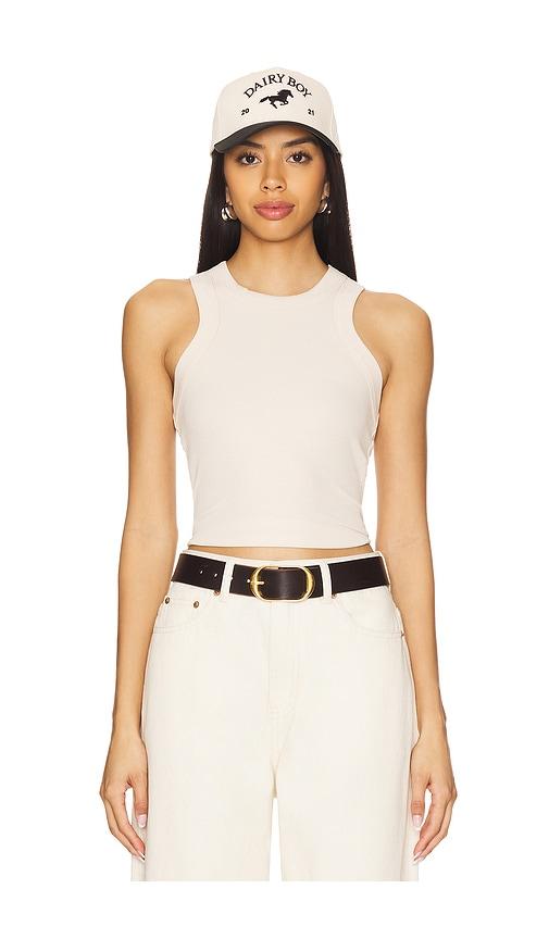 lna detra ribbed tank in ivory.