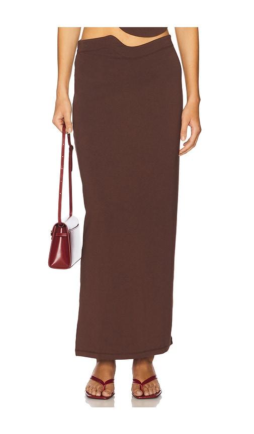 lna naomi skirt in brown.