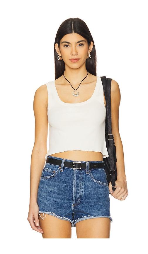 lna ravi ribbed tank in white.