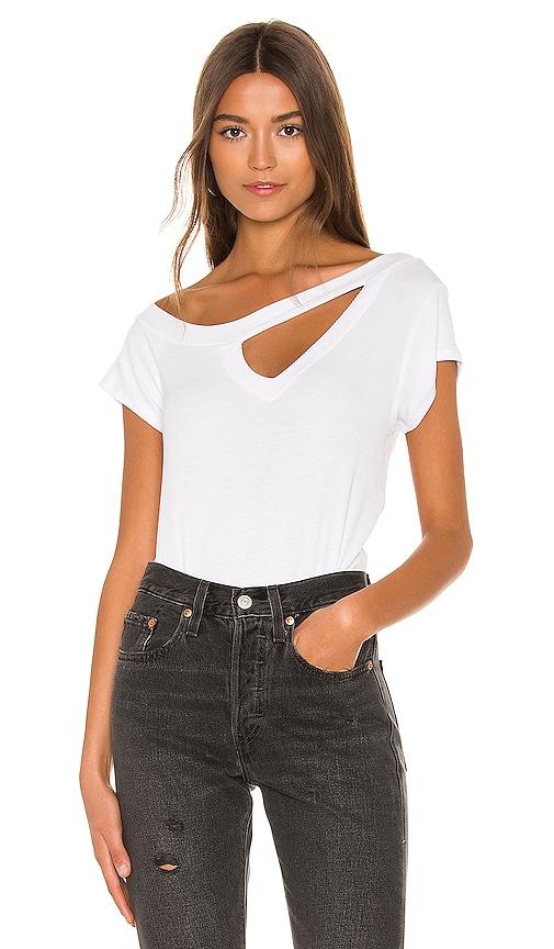 lna ribbed klane top in white.