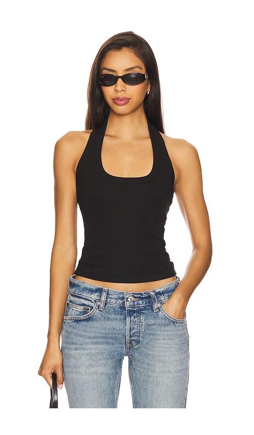 lna x revolve bradley halter top in black.