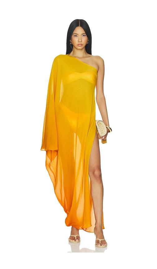 loba agata ombre maxi dress in orange.