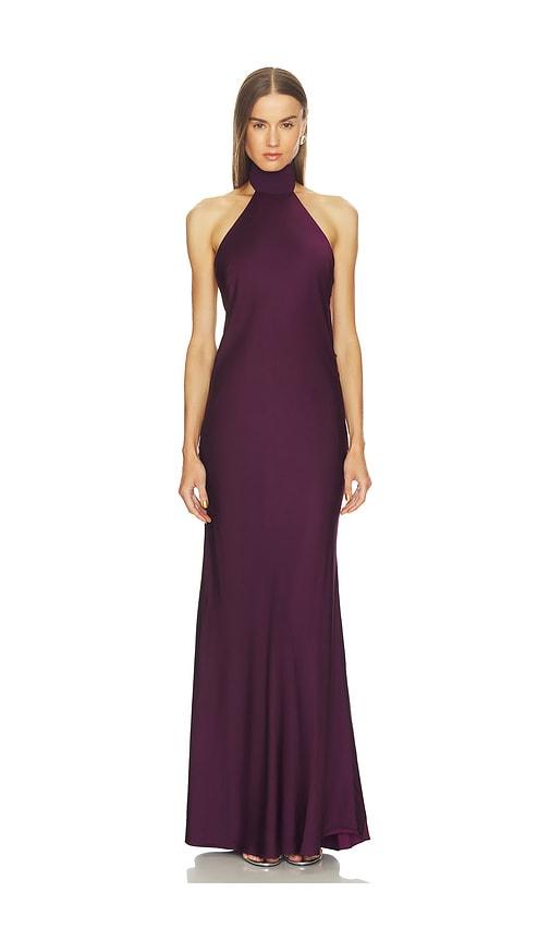 loba alexis bias gown in purple.