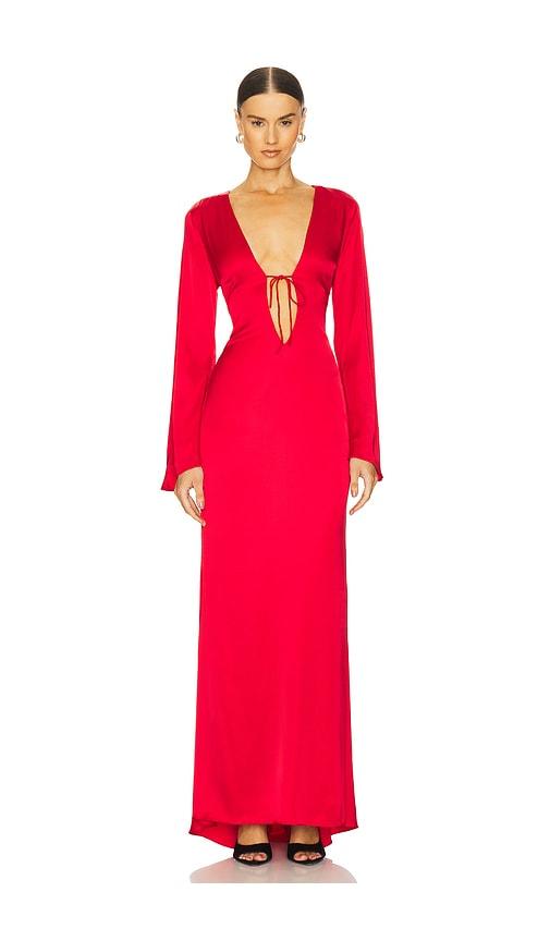 loba angelina gown in red.