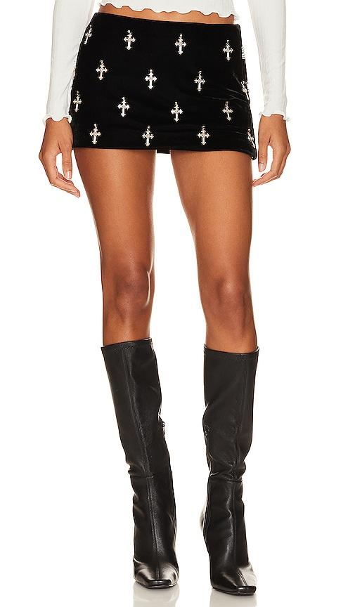 loba antonia embellished mini skirt in black.