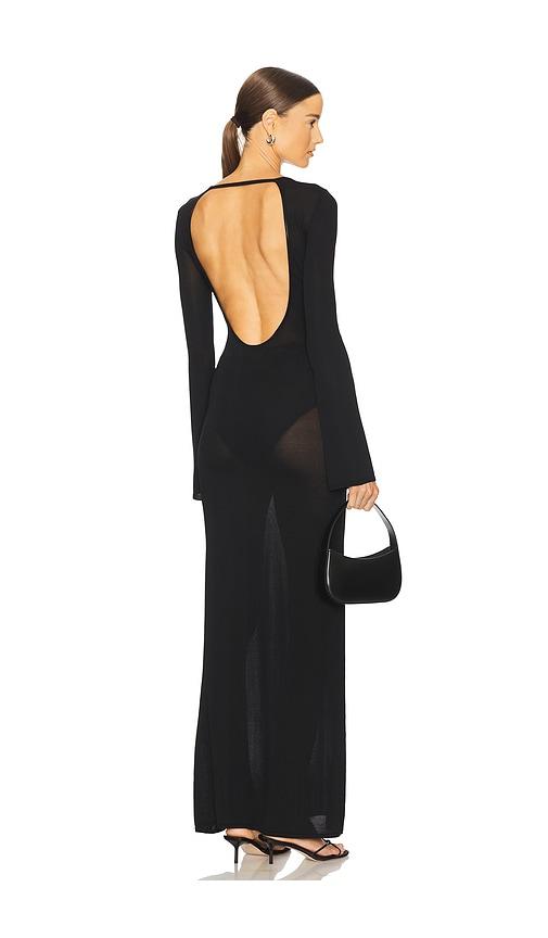 loba breah maxi dress in black.