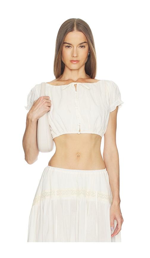 loba cecilia crop top in ivory.