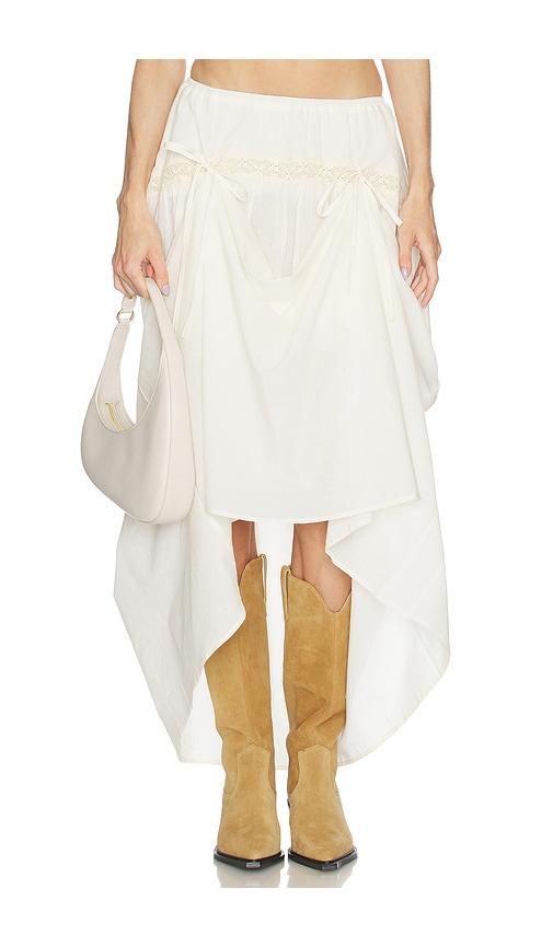 loba cecilia pickup maxi skirt in ivory.