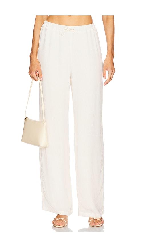 loba greta drawstring pants in ivory.