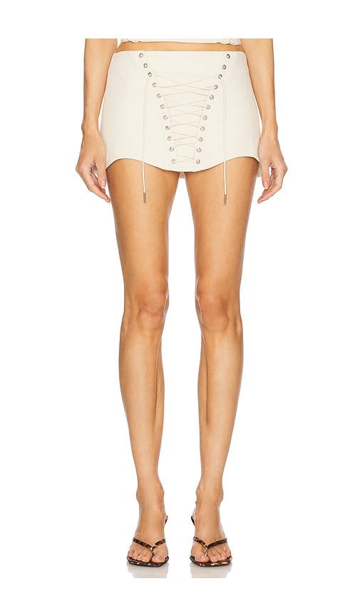 loba marlyn mini skirt in ivory.