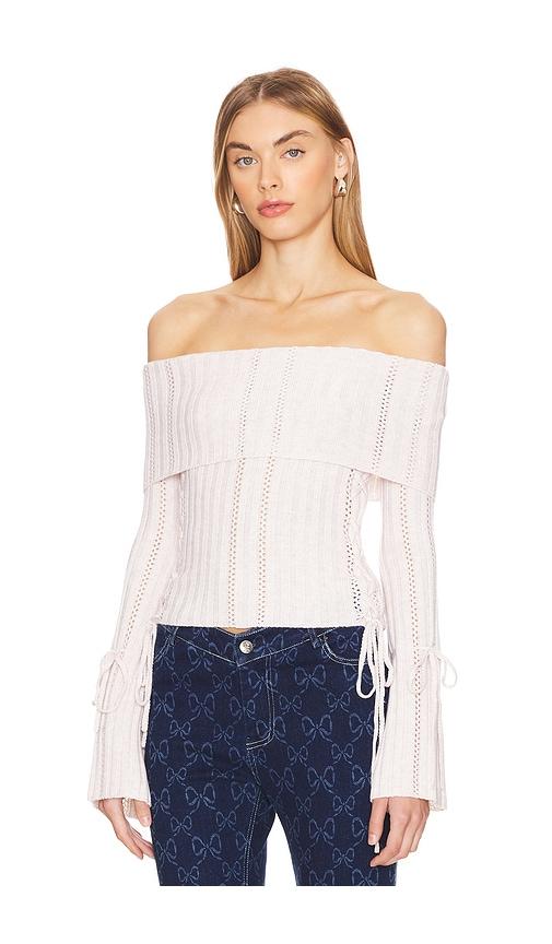 loba paulet off the shoulder sweater in ivory.