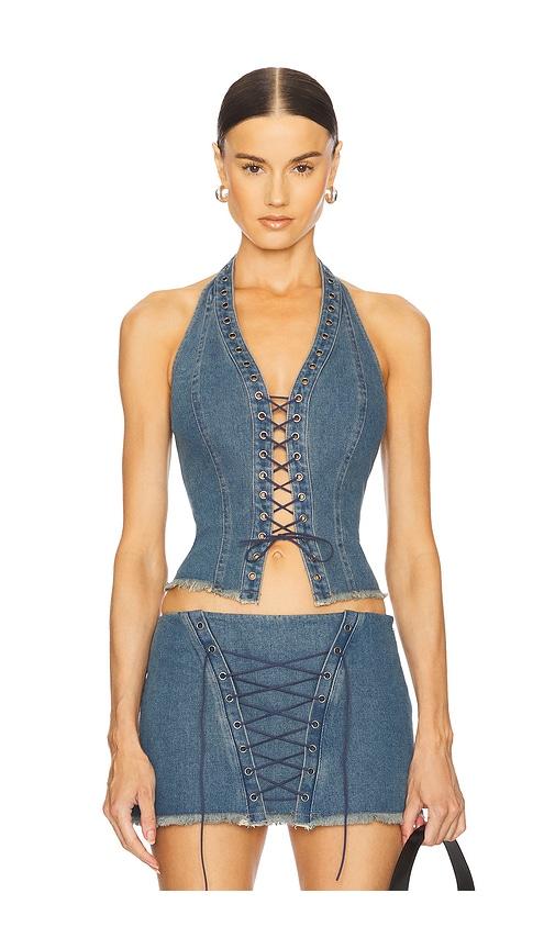 loba selma top in blue.