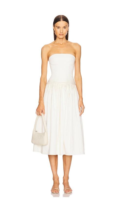 loba sharon midi dress in ivory.