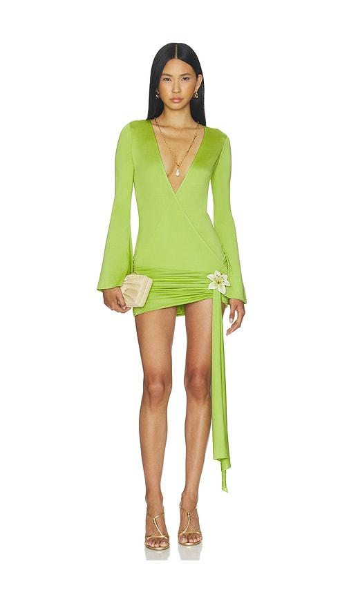 loba tejinder mini dress in green.