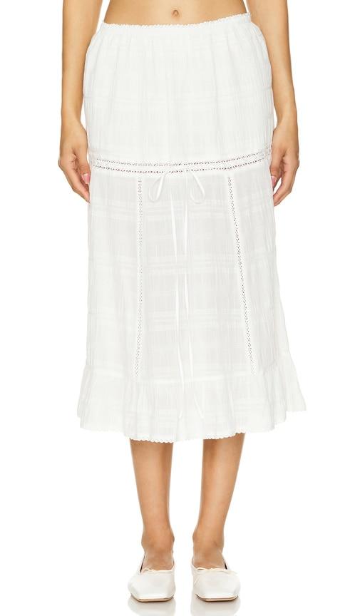 loba valeria midi skirt in ivory.