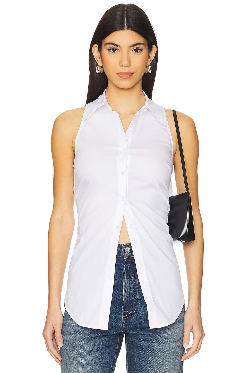 loch sleeveless poplin button up