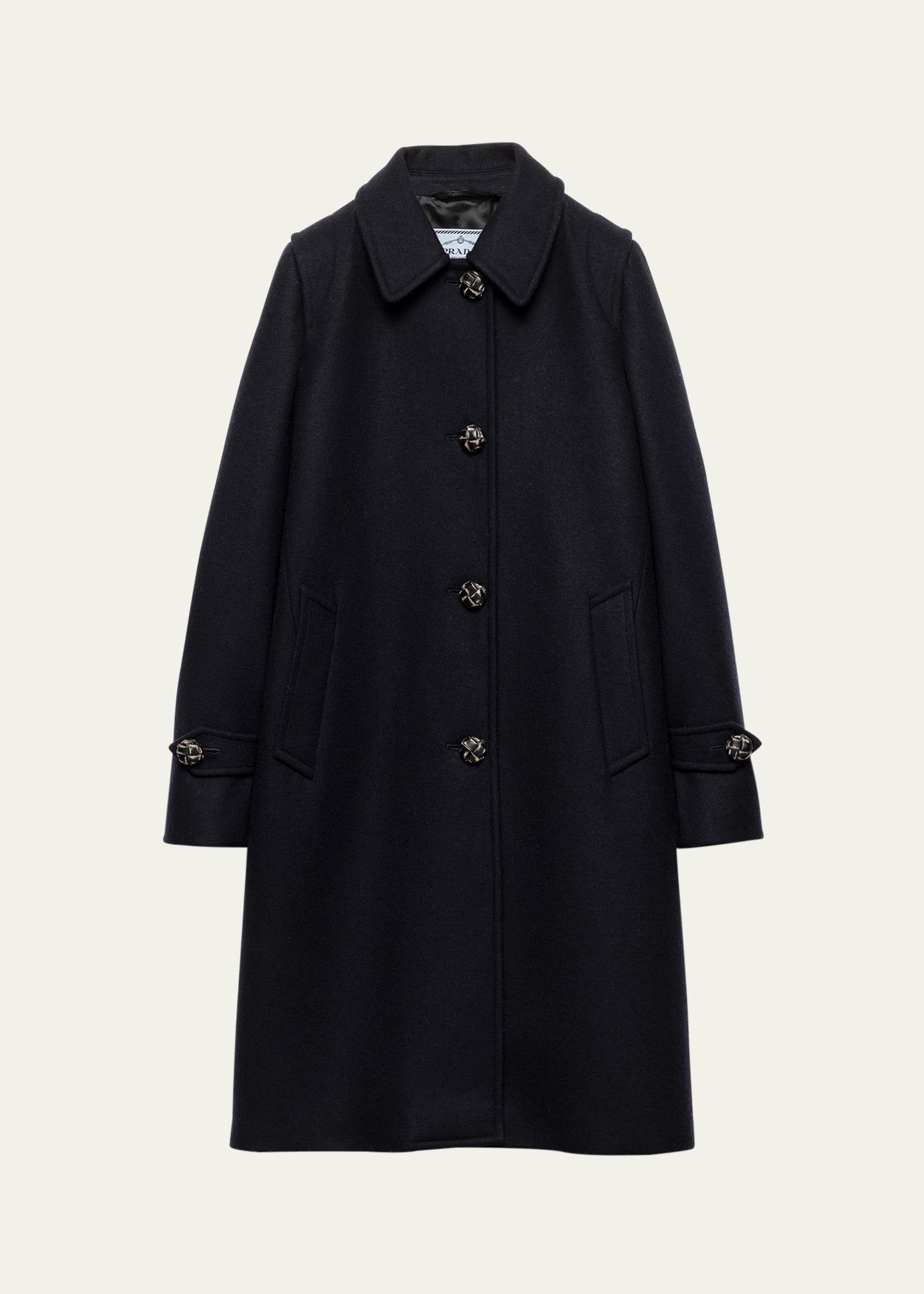 loden leather-button single-breasted wool coat