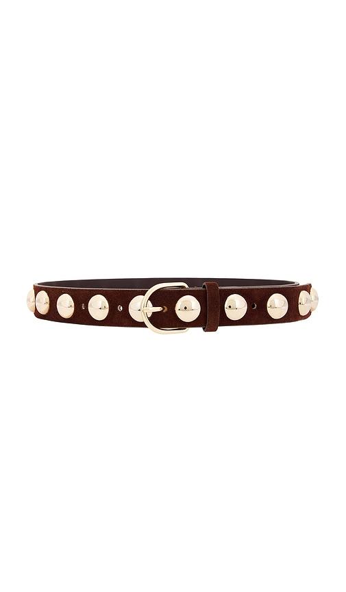 loeffler randall issa suede champagne hardware belt in brown.