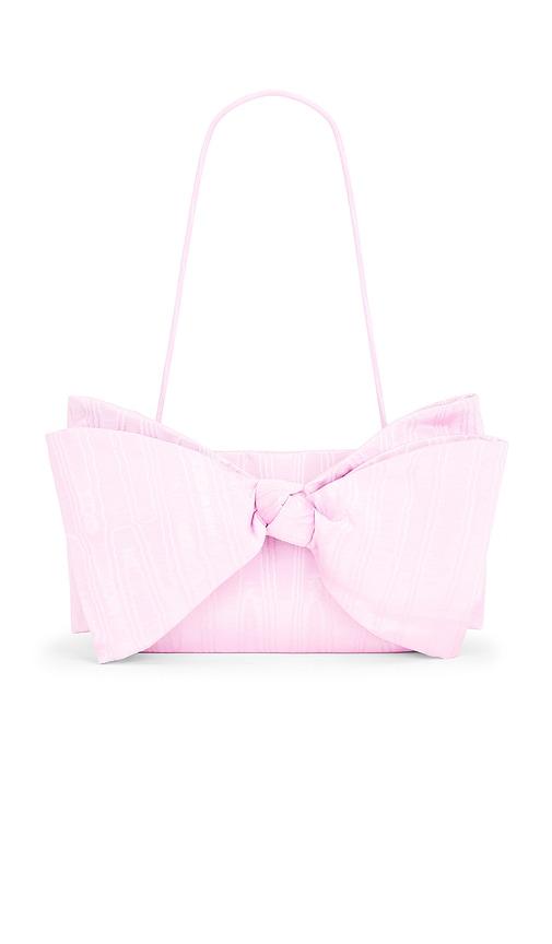 loeffler randall valerie bow clutch in pink.