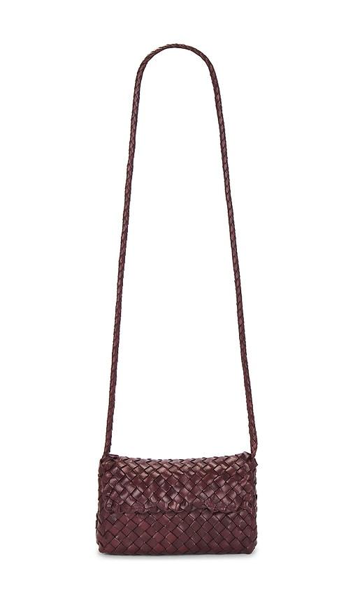 loeffler randall vinnie mini woven crossbody bag in wine.