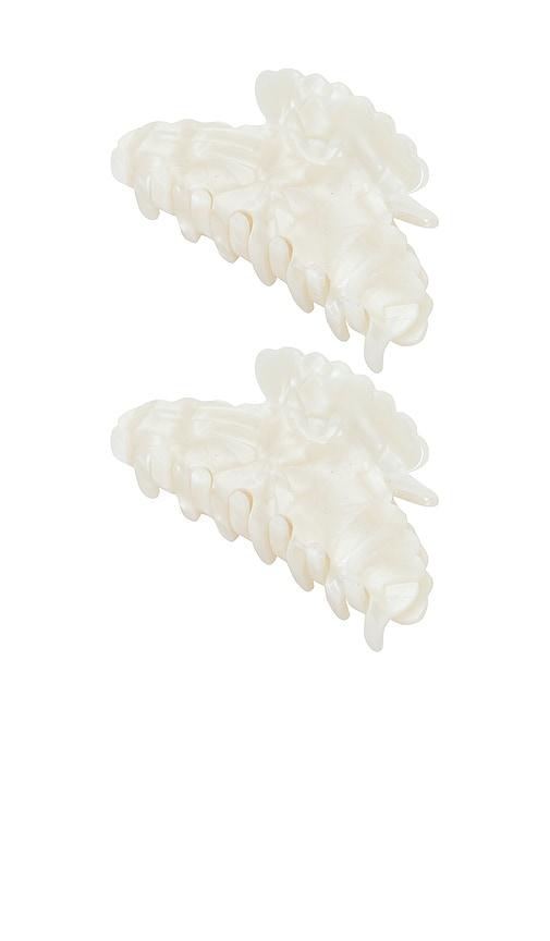 loeffler randall yuri pearl resin hair clip in ivory.