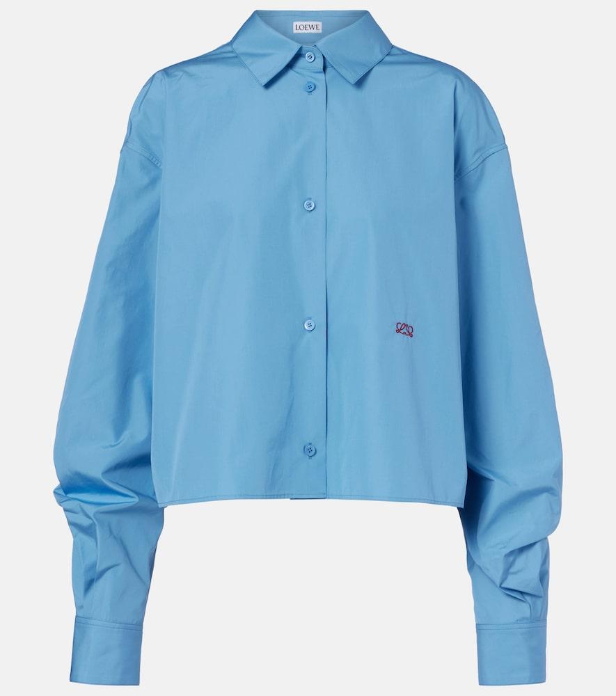 loewe anagram embroidered cotton shirt