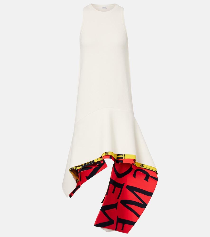 loewe asymmetric printed minidress