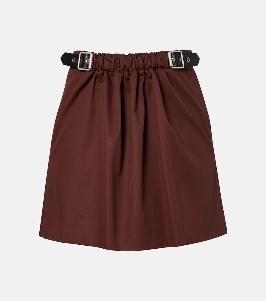 loewe belted cotton and silk twill miniskirt