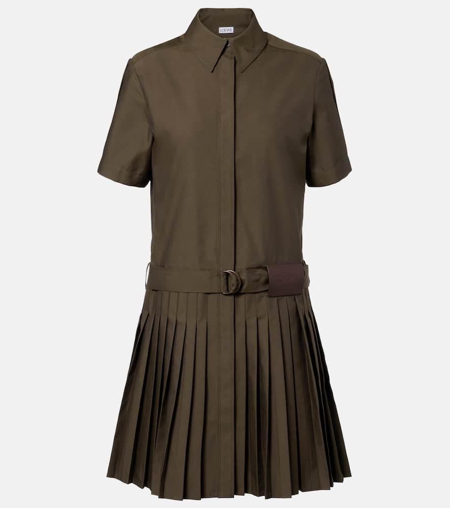 loewe belted pleated cotton