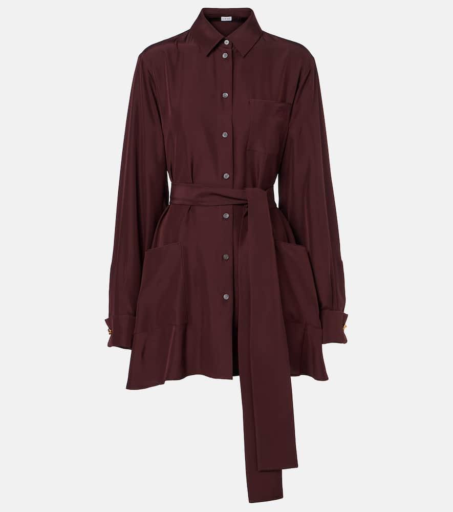 loewe belted silk blouse