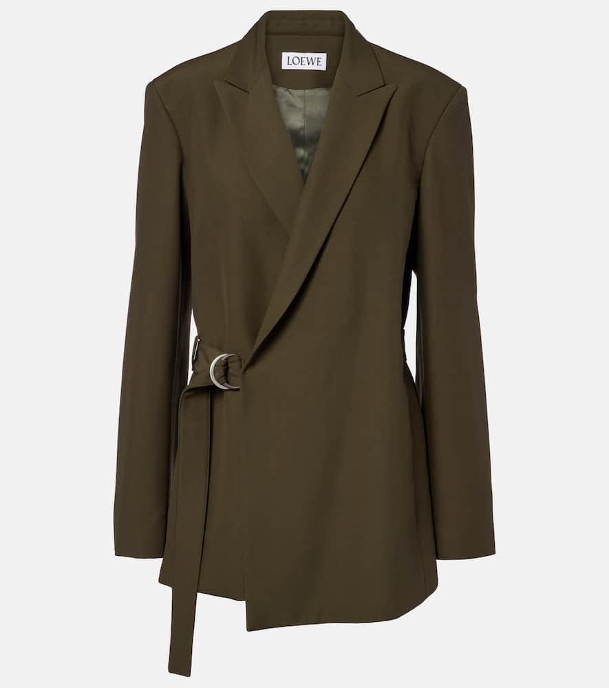 loewe belted wool blazer