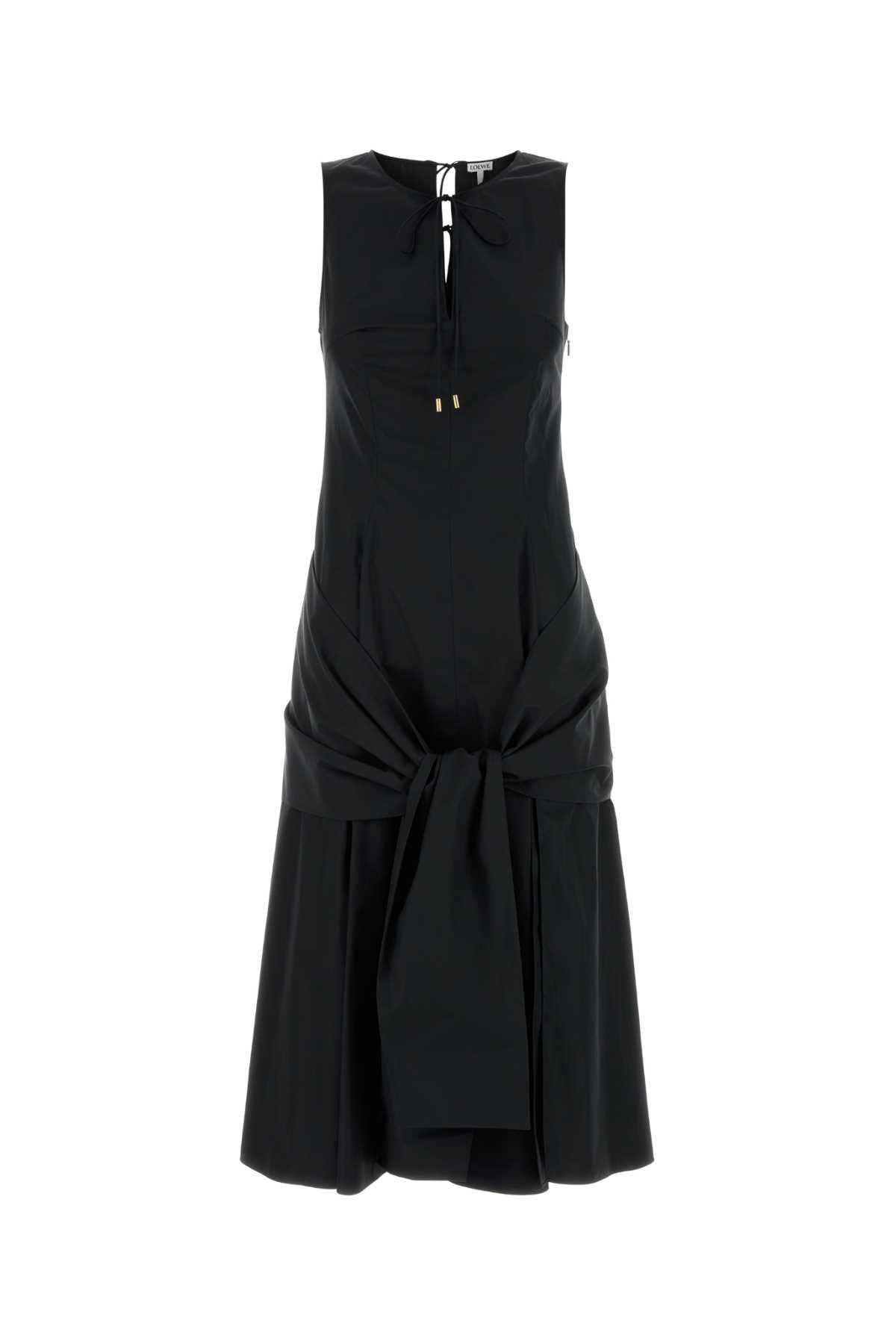 loewe black poplin dress