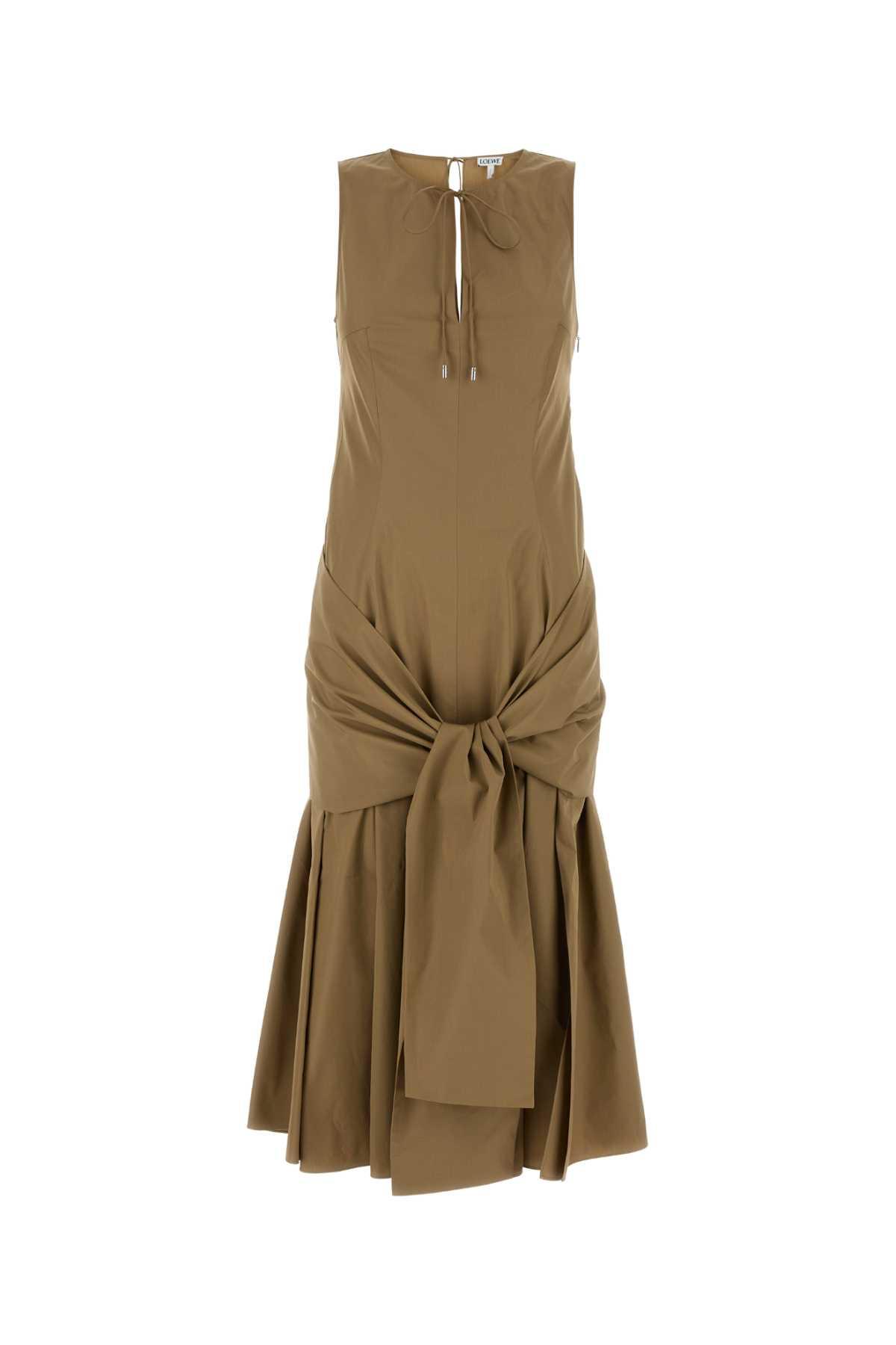loewe camel poplin dress